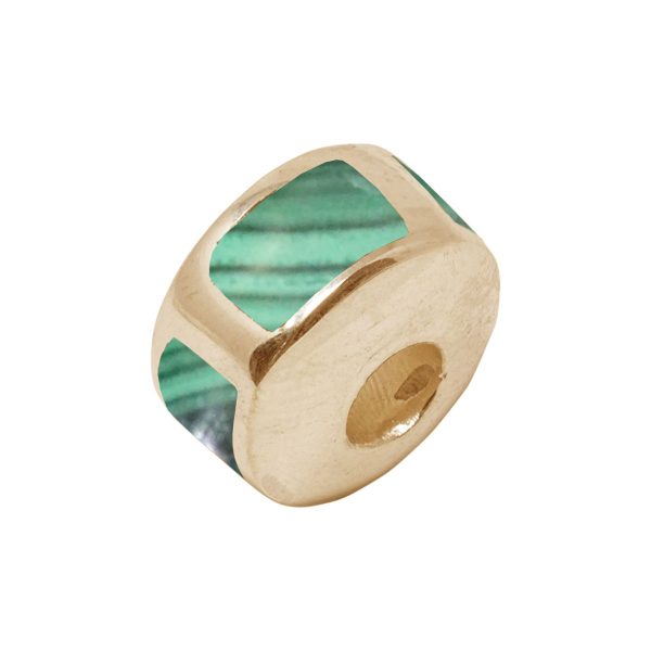 Yellow Gold Malachite Bead Charm