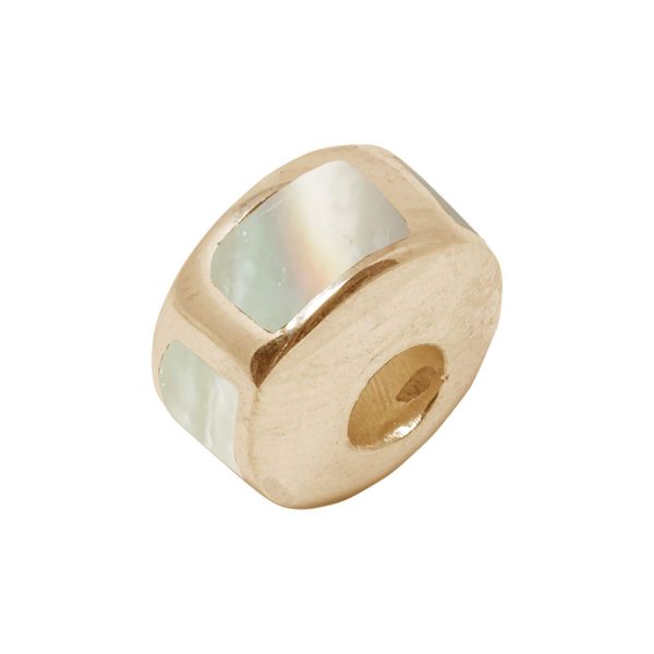 Yellow Gold Mother of Pearl Bead