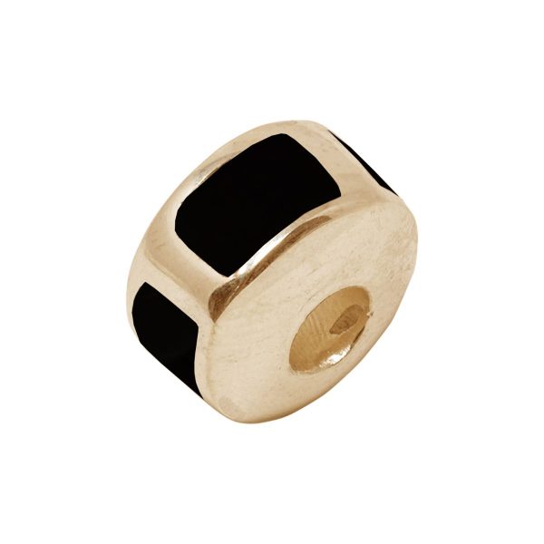 Yellow Gold Whitby Jet Bead