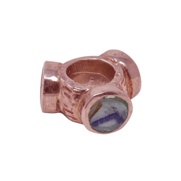 Rose Gold Blue John Bead Charm