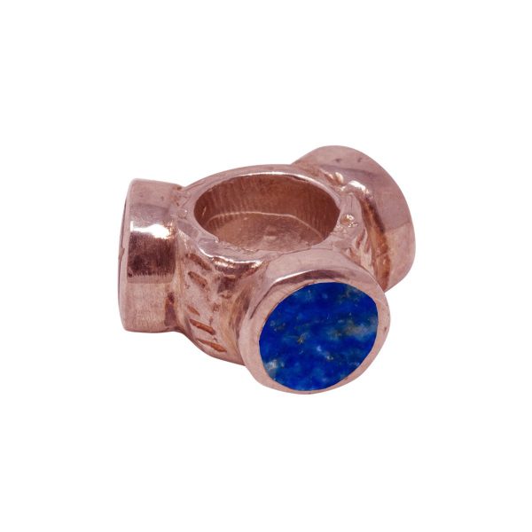 Rose Gold Lapis Bead Charm