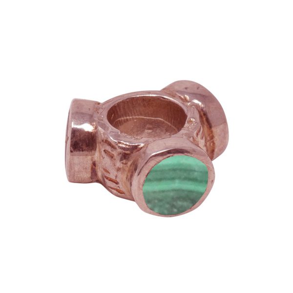 Rose Gold Malachite Bead Charm