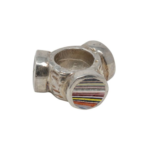 Silver Fordite Bead Charm