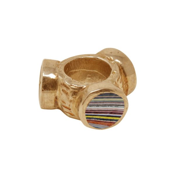 Yellow Gold Fordite Bead Charm