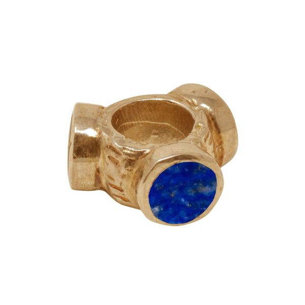 Yellow Gold Lapis Bead Charm