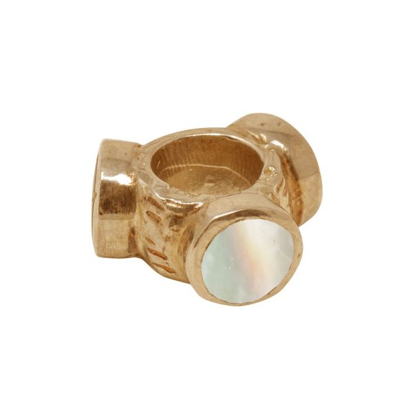 Yellow Gold Mother of Pearl Bead Charm