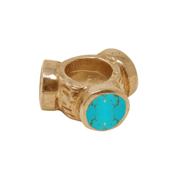 Yellow Gold Turquoise Bead Charm