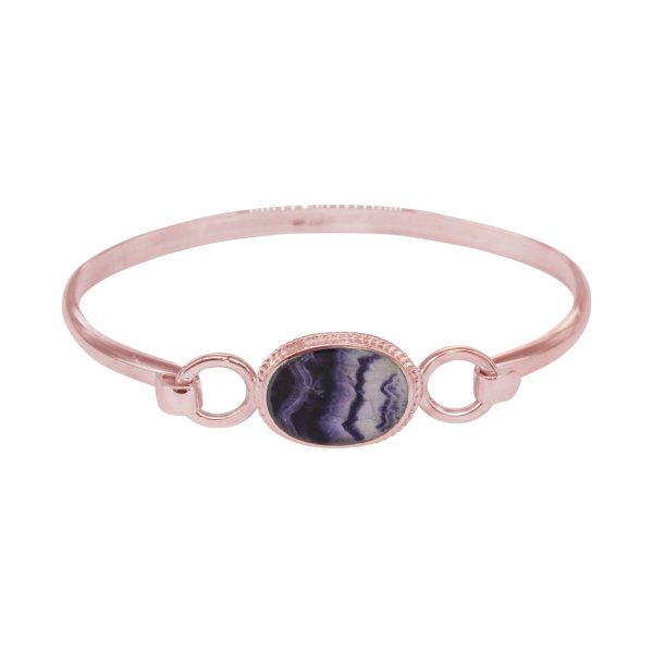 Rose Gold Blue John Oval Bangle