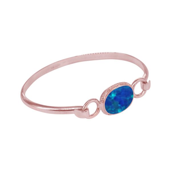 Rose Gold Opalite Cobalt Blue Bangle