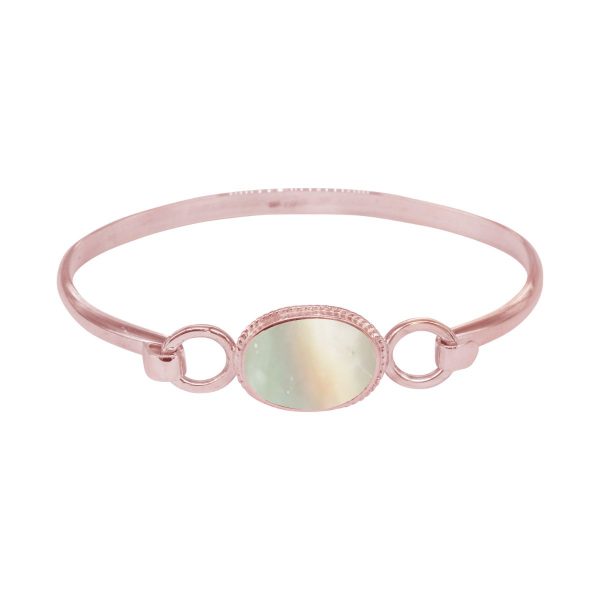 Rose Gold Mother of Pearl Oval Bangle