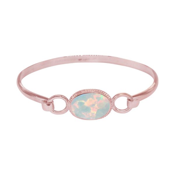 Rose Gold Sun Ice Opalite Oval Bangle