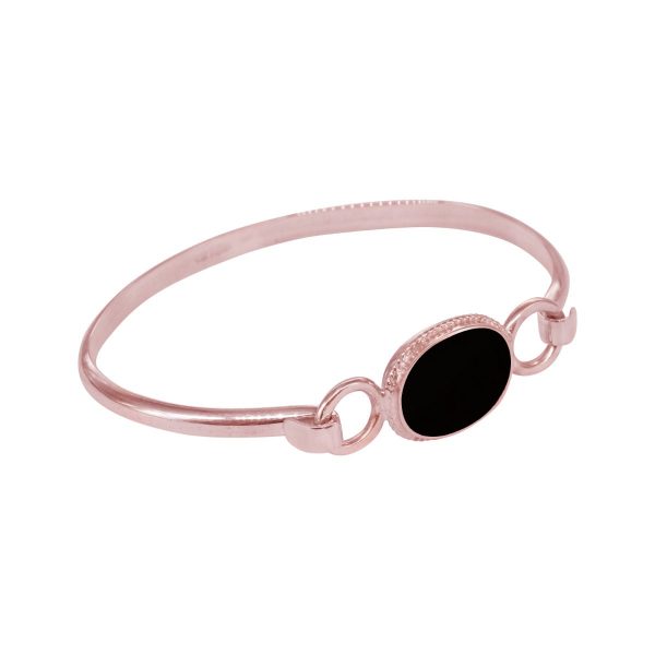 Rose Gold Whitby Jet Bangle