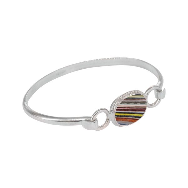 Silver Fordite Bangle