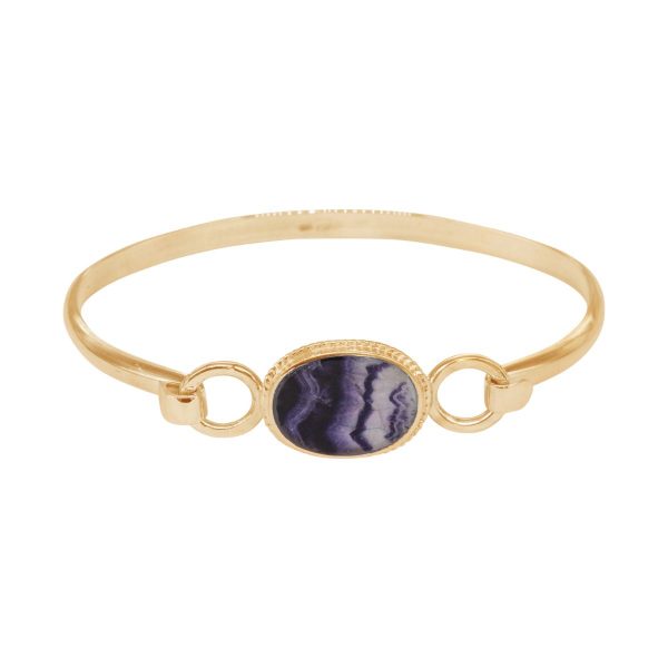 Yellow Gold Blue John Oval Bangle