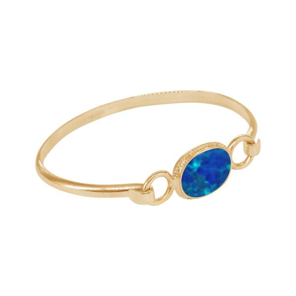 Yellow Gold Opalite Cobalt Blue Bangle