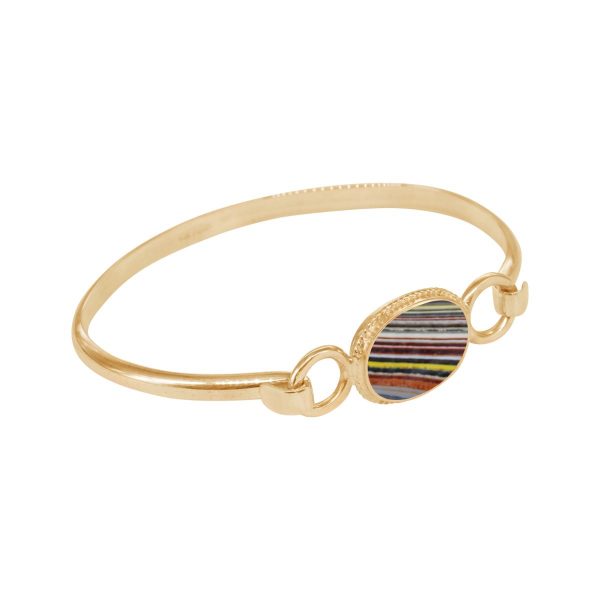 Yellow Gold Fordite Bangle