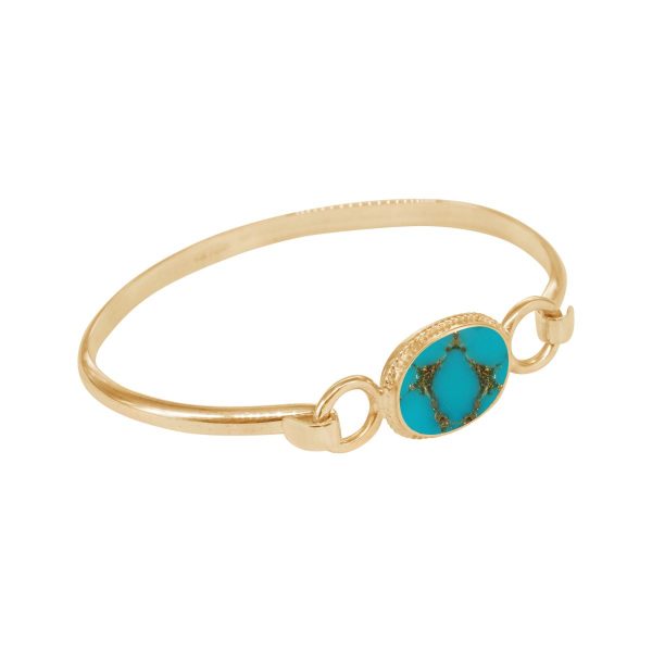 Yellow gold Turquoise Bangle