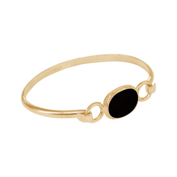 Yellow Gold Whitby Jet Bangle