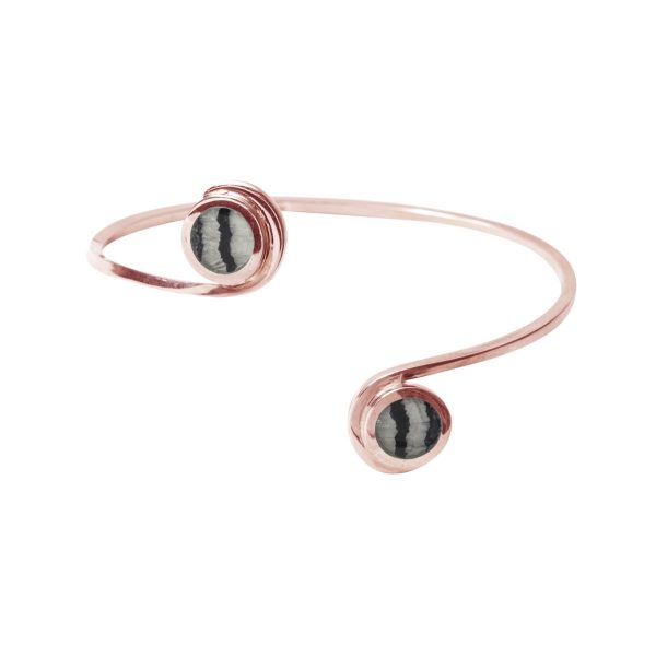 Rose Gold Blue John Double Stone Bangle