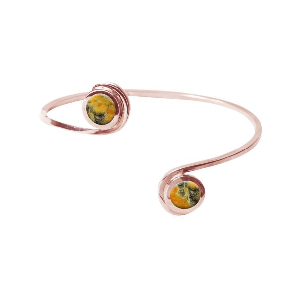 Rose Gold Bumblebee Jasper Double Stone Bangle