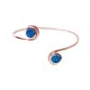 Rose Gold Opalite Cobalt Blue Double Stone Bangle