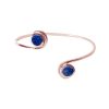 Rose Gold Lapis Double Stone Bangle