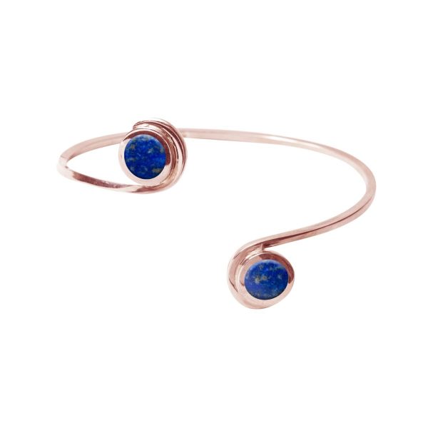 Rose Gold Lapis Double Stone Bangle