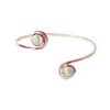 Rose Gold Mother of Pearl Double Stone Bangle