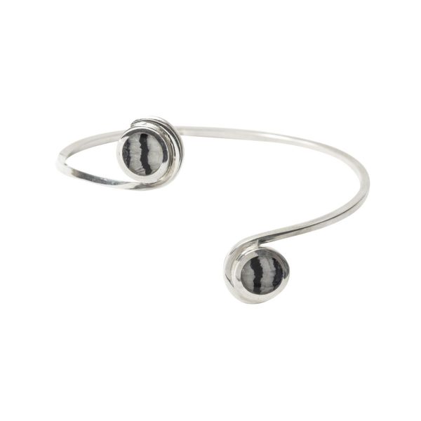 Silver Blue John Double Stone Bangle