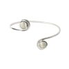 Silver Mother of Pearl Double Stone Bangle