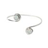 Silver Opalite Sun Ice Double Stone Bangle