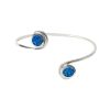 White Gold Opalite Cobalt Blue Bangle