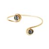 Yellow Gold Blue John Double Stone Bangle