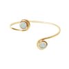 Yellow Gold Whitby Jet Double Stone Bangle