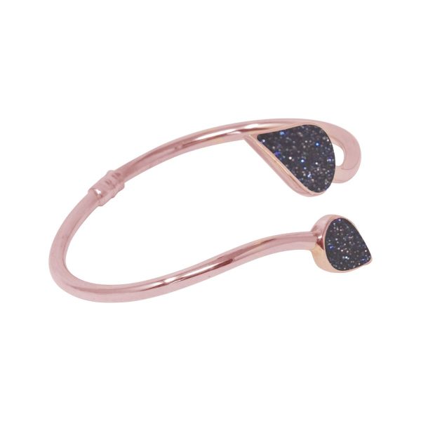 Rose Gold Blue Goldstone Bangle