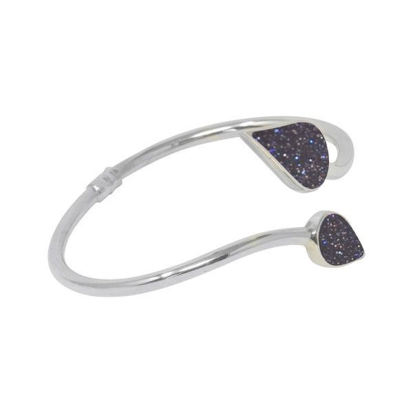 Silver Blue Goldstone Bangle