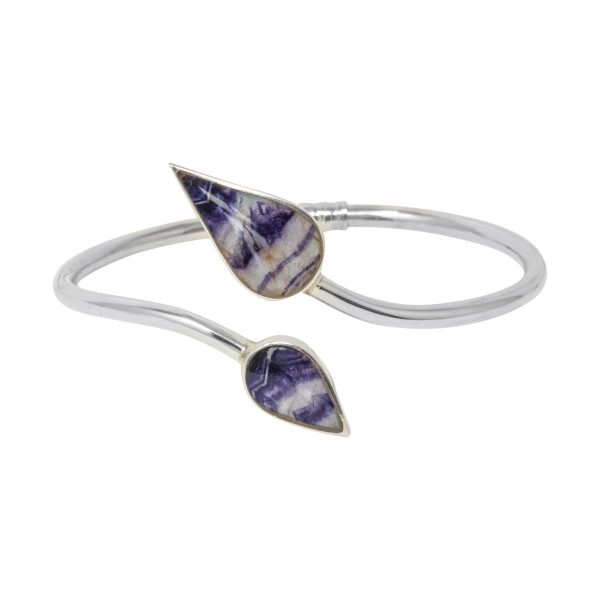 Silver Blue John Bangle