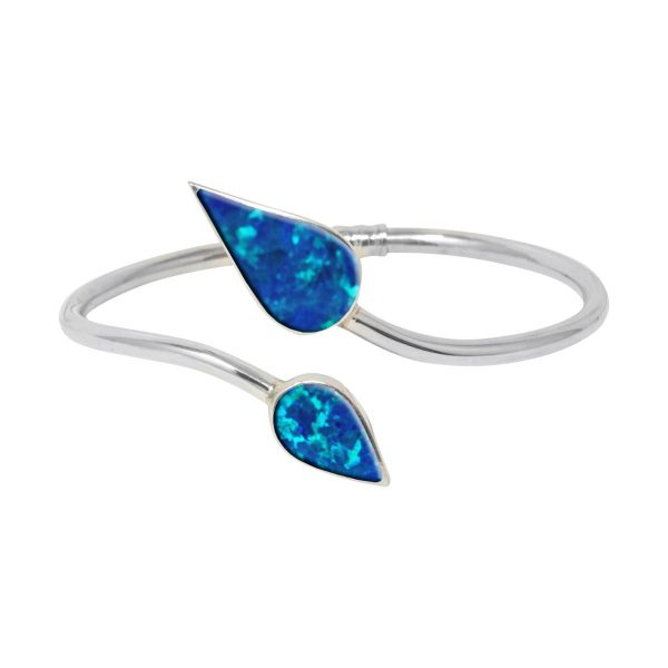 Silver Opalite Cobalt Blue Bangle