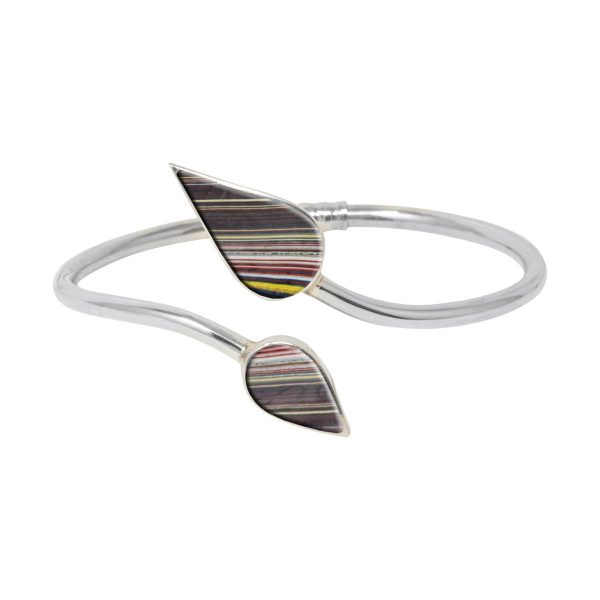 Silver Fordite Bangle