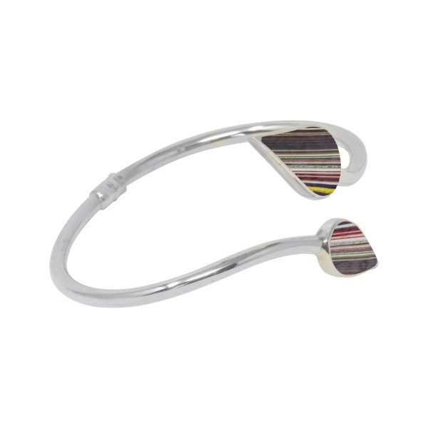 Silver Fordite Bangle