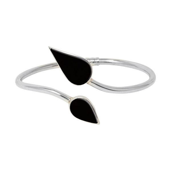 Silver Whitby Jet Bangle