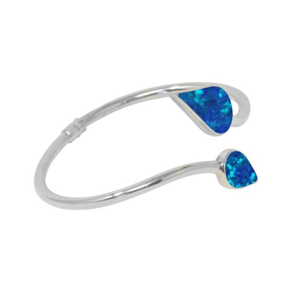 White Gold Opalite Cobalt Blue Bangle