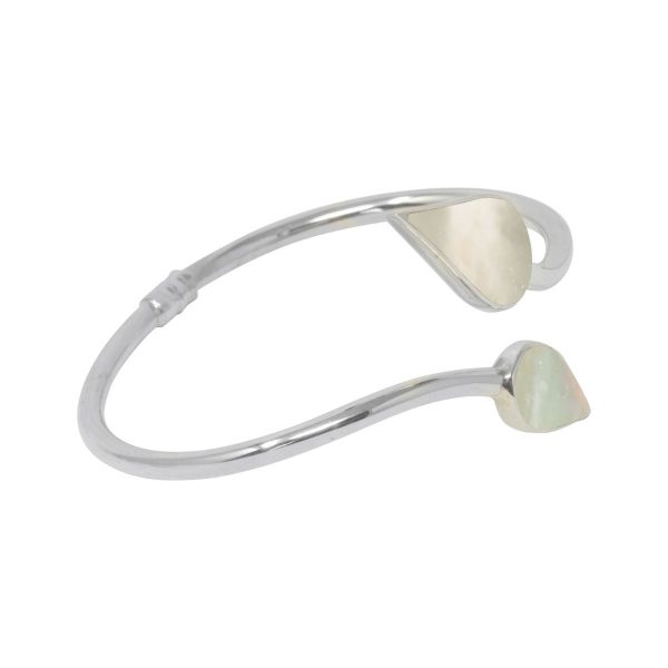White Gold Mother of Pearl Bangle