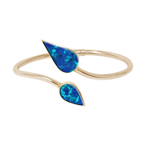 Yellow Gold Opalite Cobalt Blue Bangle