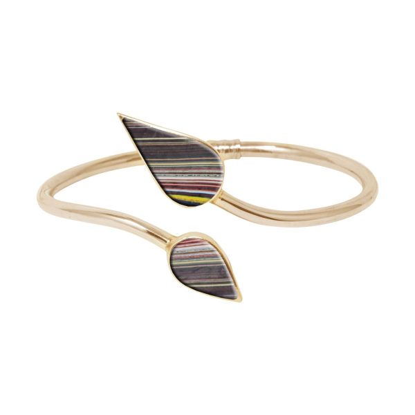 Yellow Gold Fordite Bangle