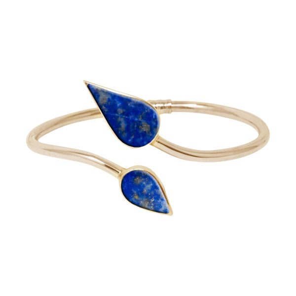 Yellow Gold Lapis Bangle