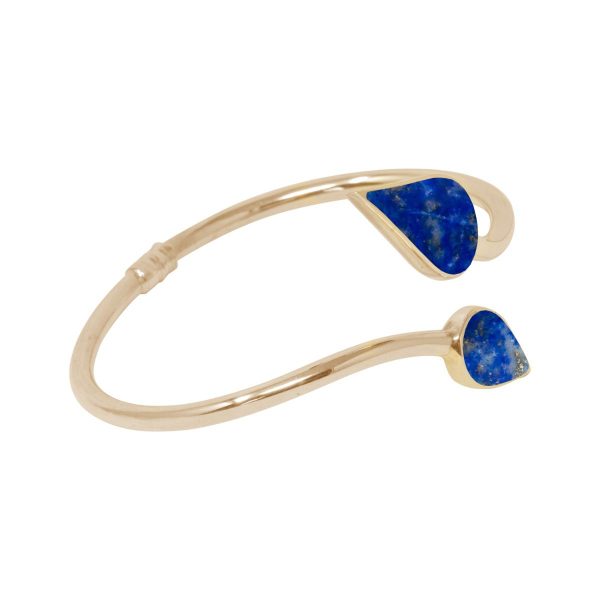 Yellow Gold Lapis Bangle