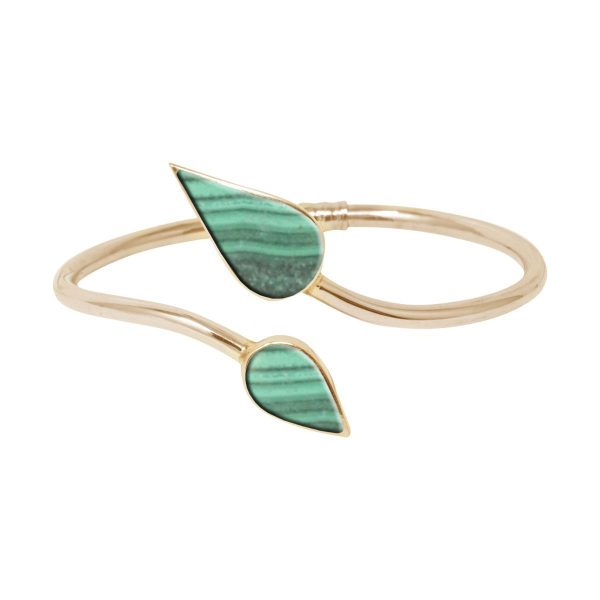 Yellow Gold Malachite Bangle