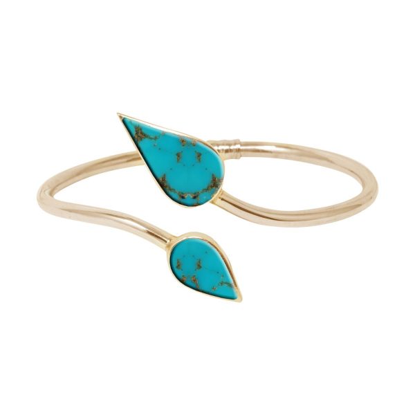 Yellow Gold Turquoise Bangle