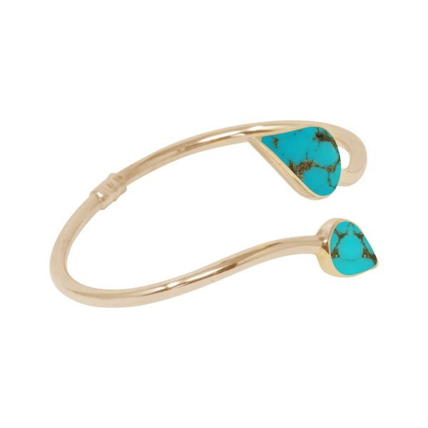 Yellow Gold Turquoise Bangle